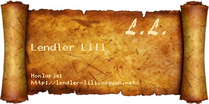 Lendler Lili névjegykártya